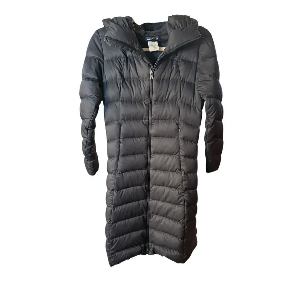 Patagonia Downtown Loft‎ Parka Black Goose Down Womens XS Puffer Coat